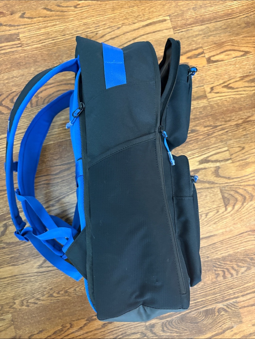 Nike Black Backpack with Blue Accents - Air Force AF Logos - Picture 4 of 5